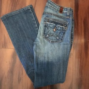 Boot cut low rise jean